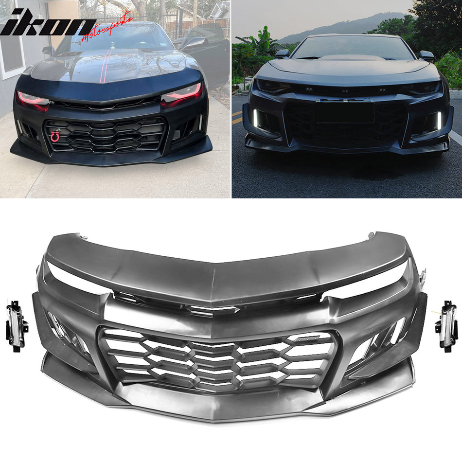 2014-2015 Chevy Camaro 1LE Style Front Bumper Cover w/ Clear Fog Light