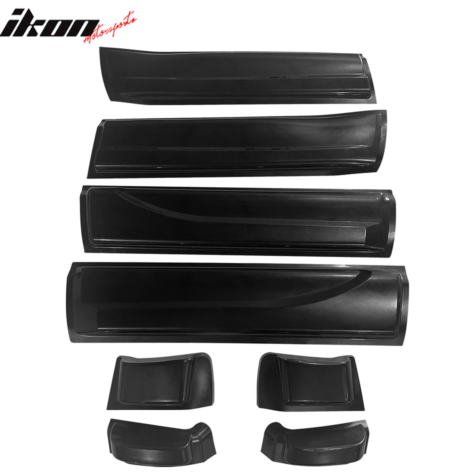 2014-2015 Toyota Tundra Black Side Body Molding Cladding Panel Kit ABS