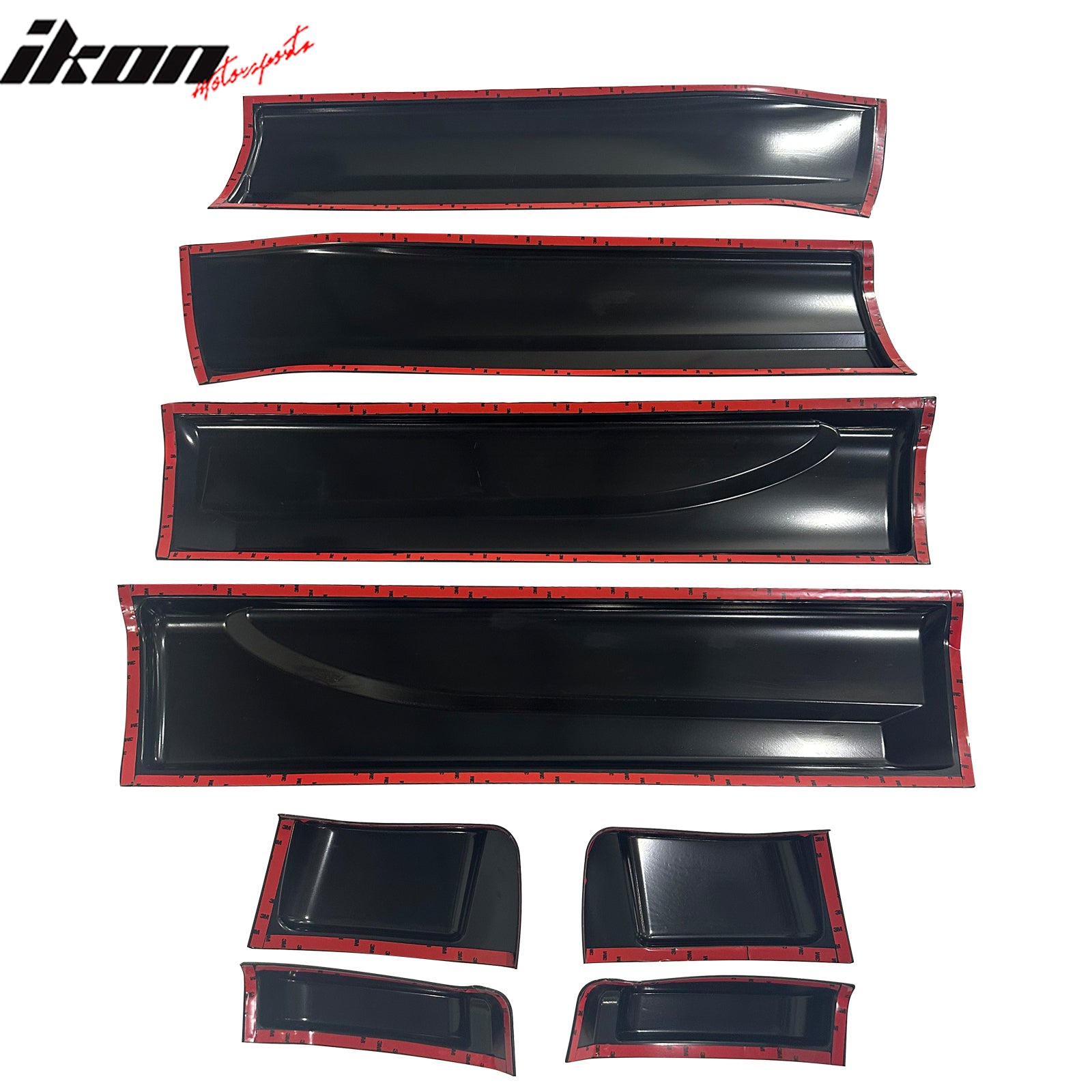 IKON MOTORSPORTS, Side Body Molding Kit Compatible With 2014-2015 Toyota Tundra, Black ABS Door Cladding Panel Trim 8PCS