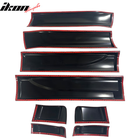 IKON MOTORSPORTS, Side Body Molding Kit Compatible With 2014-2015 Toyota Tundra, Black ABS Door Cladding Panel Trim 8PCS