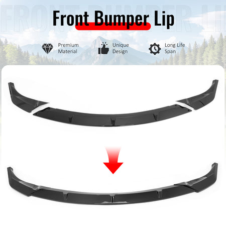 Fits 14-16 Grand Cherokee Base IKON PP Front Bumper Lip Chin Spoiler Gloss Black