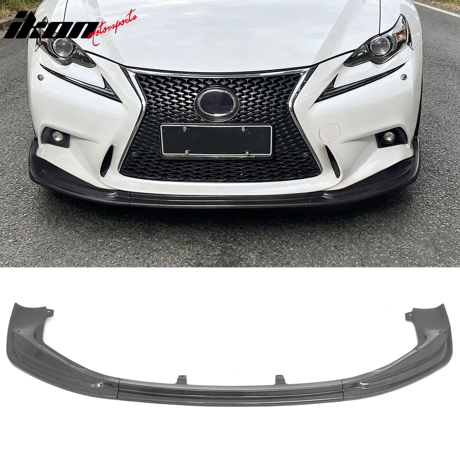 2014-2016 Lexus IS F Sport 4Dr IKON 3 Style Front Bumper Lip Carbon Fiber Print PP
