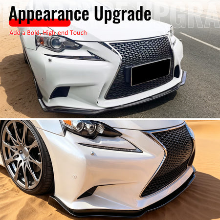 Fits 14-16 Lexus IS F Sport Sedan IKON 2 Front Bumper Lip Carbon Fiber Print 3PC