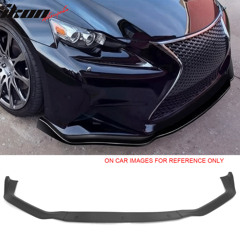 2014-2016 Lexus IS F Sport Sedan IKON 2 Style Front Bumper Lip Lower Spoiler 3PCS Matte Black PP