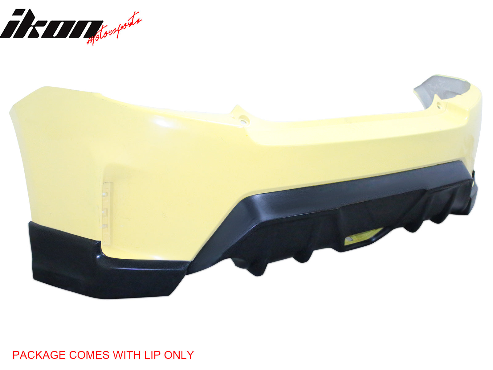 IKON MOTORSPORTS Rear Diffuser + Side Apron Lips, Compatible with 2014-2016 Scion tC, Ikon Style Unpainted Black PU Rear Lower Spoiler Air Dam Chin Valance Splitter 3PCS