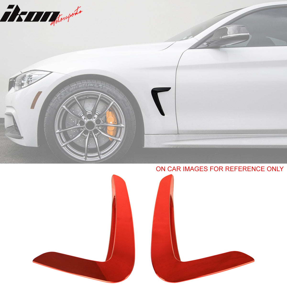 2014 - 2016 BMW 4 - Series F32 F33 F36 Painted Red Side Fender Air VentPainted RedIkon Motorsports