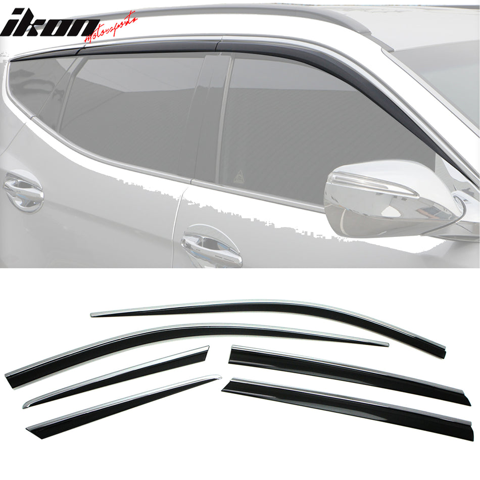 2014-2016 Hyundai Santa Fe Sport ABS Window Visors Deflectors 6PCS