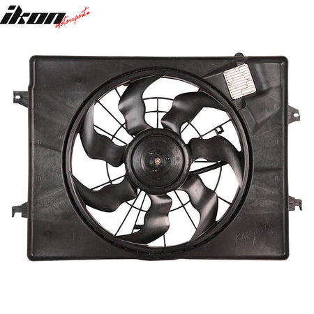 IKON MOTORSPORTS Radiator Cooling Fan Assembly Replacement for 2014-2016 Kia Optima Hybrid 2.4L, 2013-2015 Hyundai Sonata Hybrid 2.4L, 25380-4R500 HY3115149 Automotive Single Engine Fans, Black