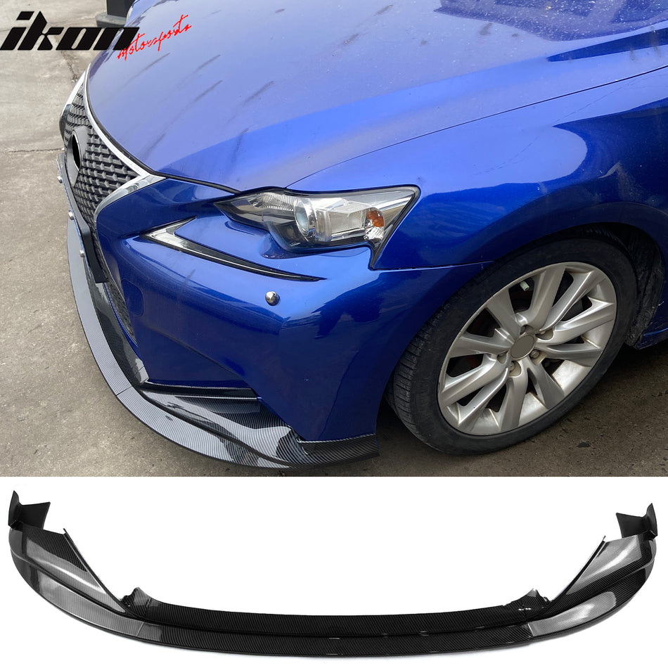 2014-2016 Lexus IS200t IS250 IS300 IS350 F Sport Sedan R Style Carbon Fiber Print Front Bumper Lip PP