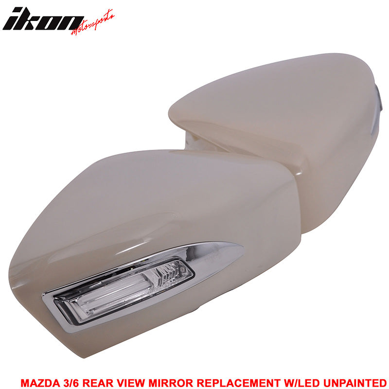 Fits 14-16 Mazda 3 6 LED Side View Mirror Shell Cover CCFL LED