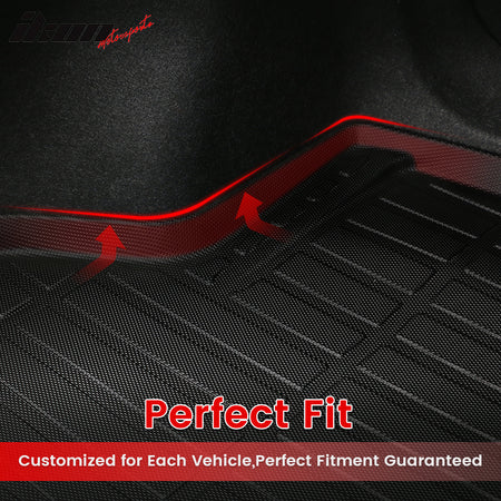 Fits 14-16 Porsche Cayman TPE All Weather Waterproof Rear Cargo Trunk Tray Mats