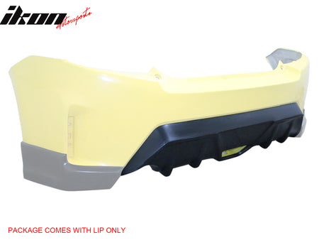 IKON MOTORSPORTS Rear Diffuser, Compatible with 2014-2016 Scion tC, Ikon Style Unpainted Black PU Rear Lower Spoiler Air Dam Chin Valance Splitter 1PCS