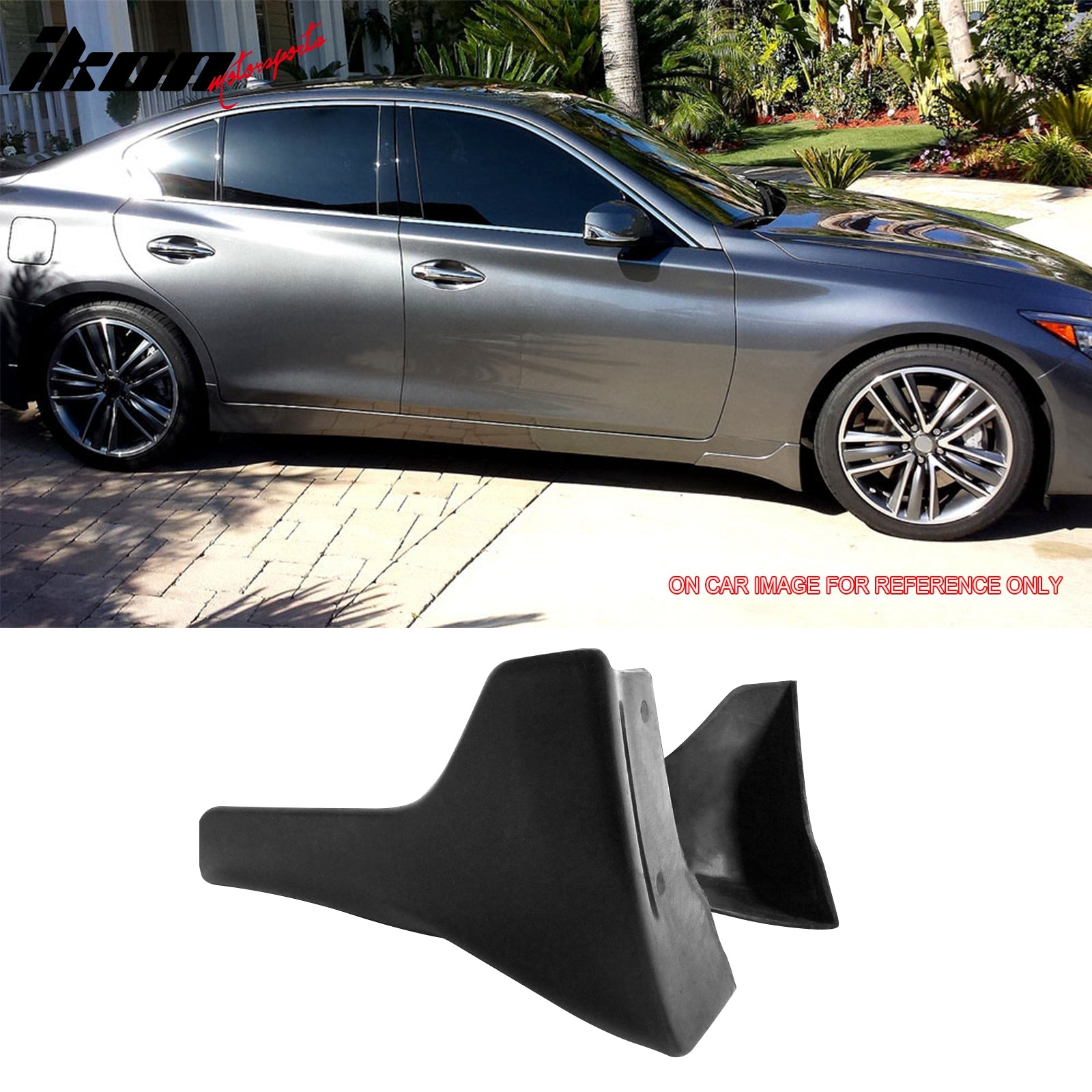For 14-17 INFINITI Q50 JDM Sports Side Skirts Rocker Winglet Lip +