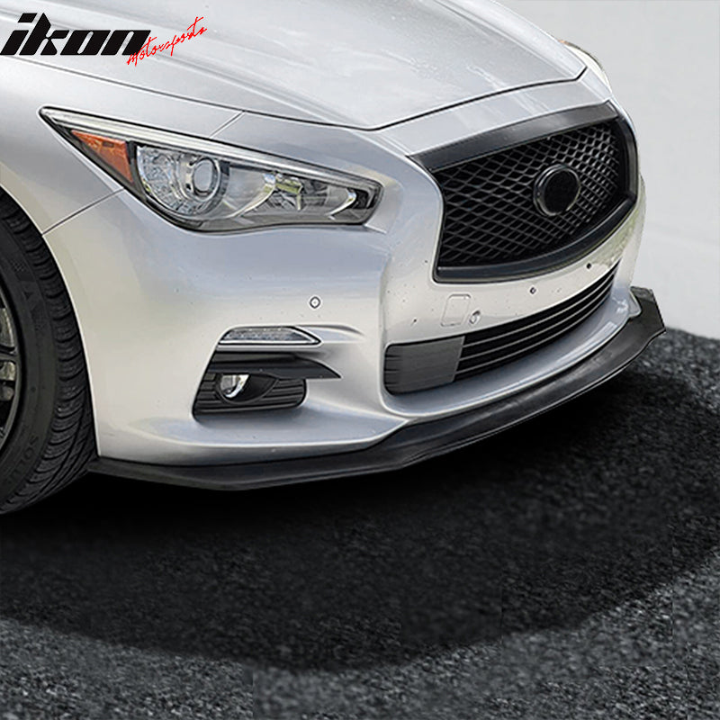 Fits 14-17 Infiniti Q50 IKON V6 Style Front Bumper Lip Spoiler Unpainted PU Kit