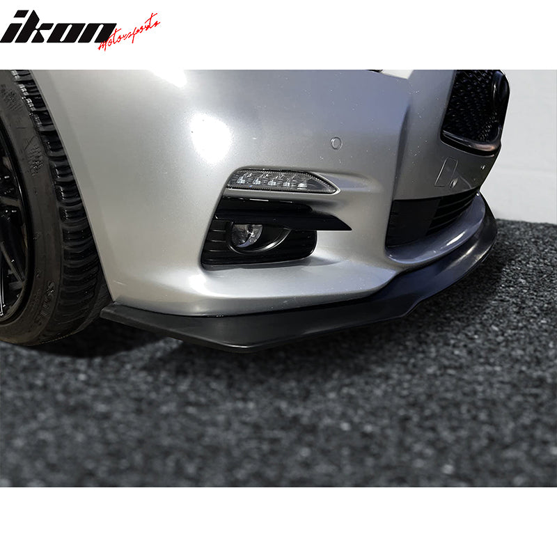 Fits 14-17 Infiniti Q50 IKON V6 Style Front Bumper Lip Spoiler Unpainted PU Kit