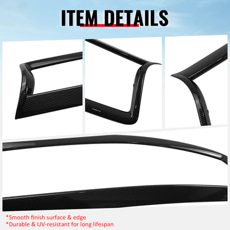 Fits 14-17 Infiniti Q50 Carbon Fiber Print OE Style Front Grille Frame Trim ABS