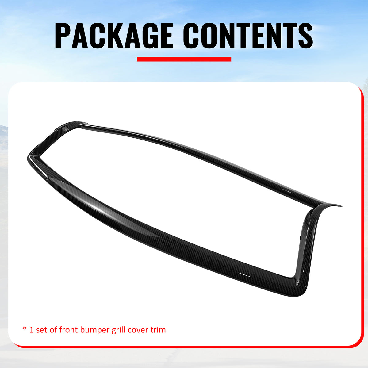 Fits 14-17 Infiniti Q50 Carbon Fiber Print OE Style Front Grille Frame Trim ABS