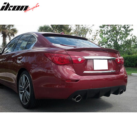 Fits 14-17 INFINITI Q50 Sport ST Rear Bumper Lip Splitter Protector PU