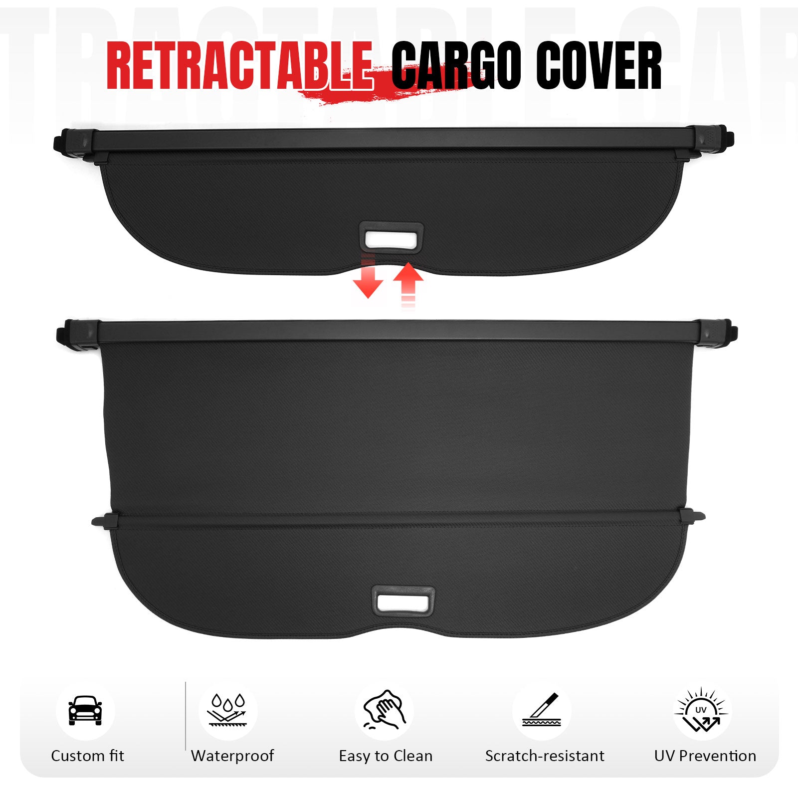 Fits 08-13 INFINITI EX35 EX37 & 14-17 QX50 Rear Cargo Cover Carbon Fiber Texture