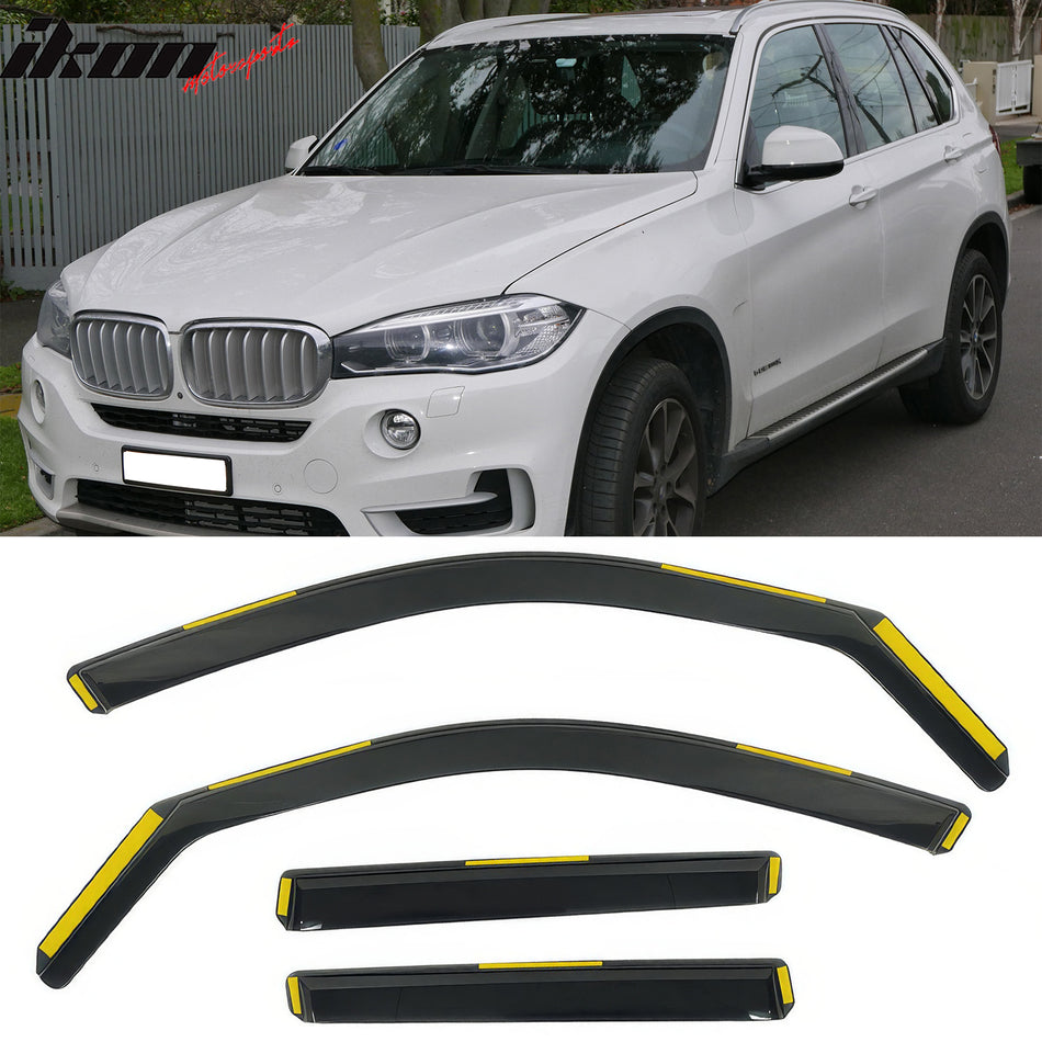 2014-2018 BMW F15 X5 F85 X5M Window Visors Black In-Channel Deflectors