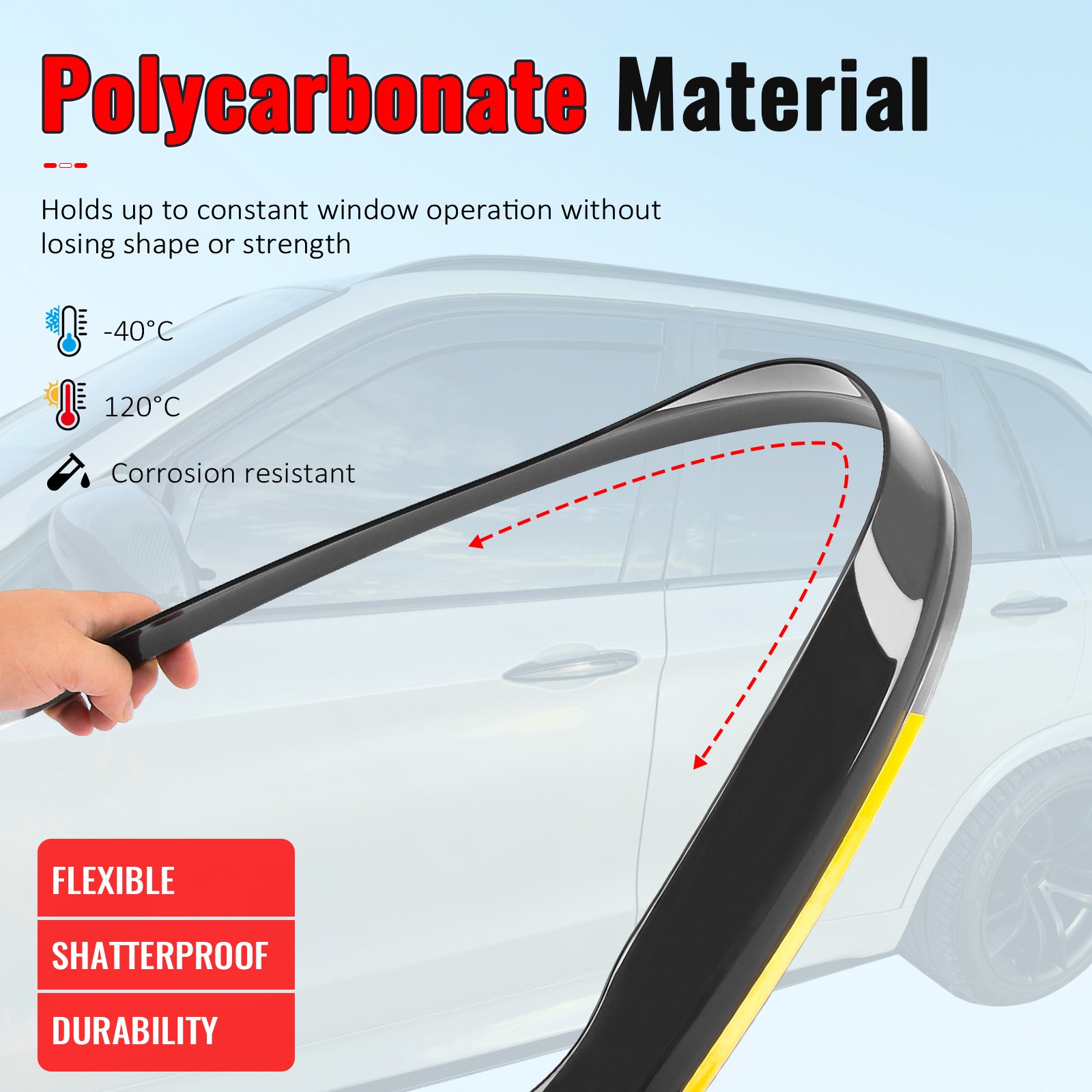 Fits 14-18 BMW F15 X5 F85 X5M Window Visors Injection PC In-Channel Deflectors