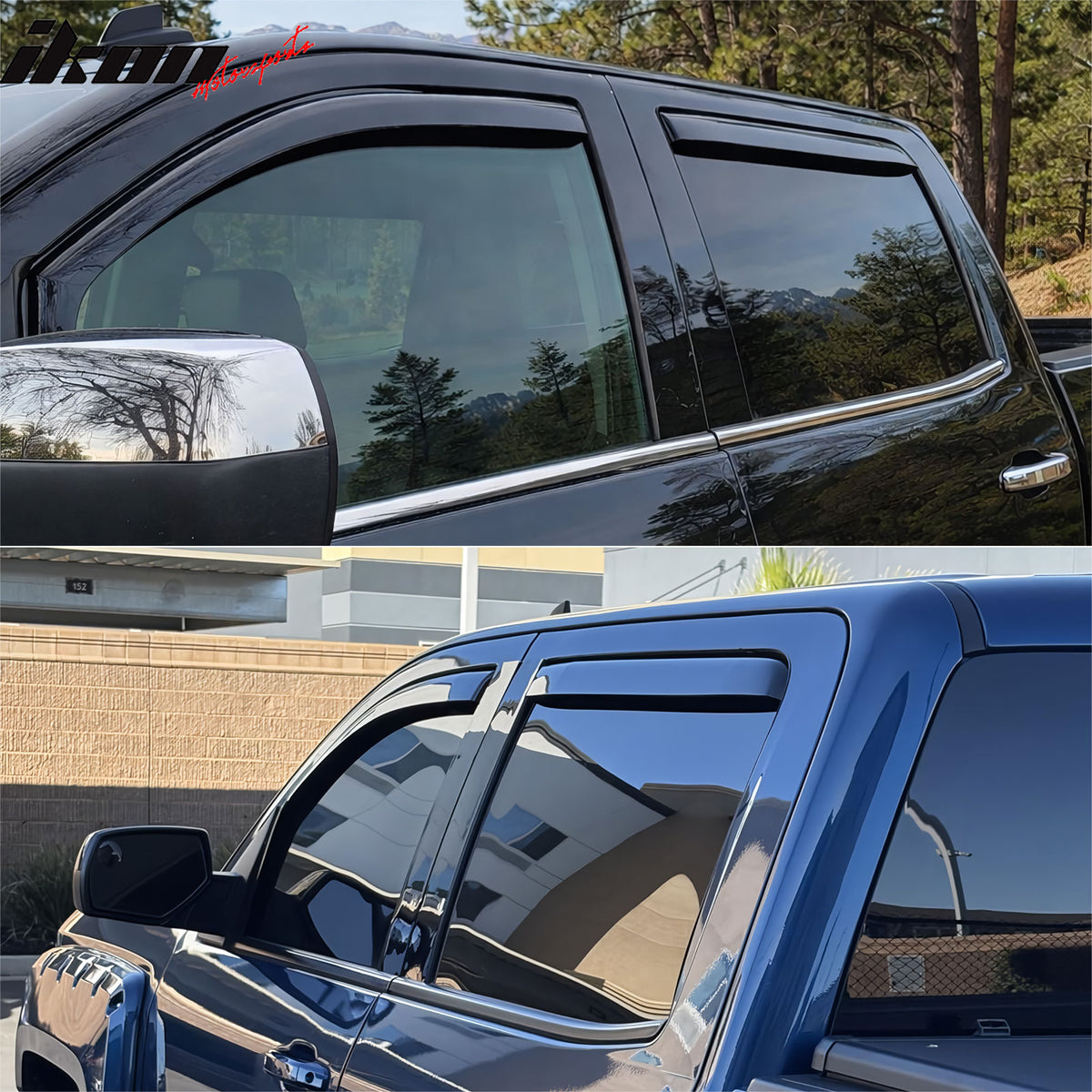 Fits 14-18 Chevrolet Silverado & GMC Sierra 1500 Crew In-Channel Window Visors