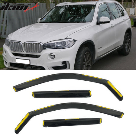 2014 - 2018 BMW F15 X5 F85 X5M Window Visors Black In - Channel DeflectorsIkon Motorsports
