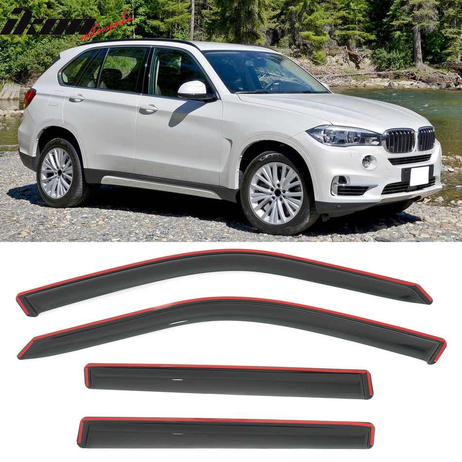2014-2018 BMW F15 X5 F85 X5M In-Channel Window Visors Smoke Acrylic Sun Rain Deflectors Inside Mount Guard 4PCS