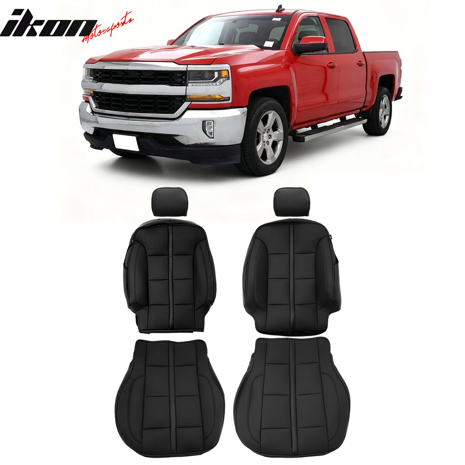 2014-2018 Chevy Silverado GMC Sierra 1500 Front Row Seat Covers Black