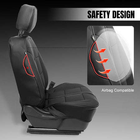 Fits 14-18 Chevy Silverado GMC Sierra 1500 Front Row Seat Covers Protector Black