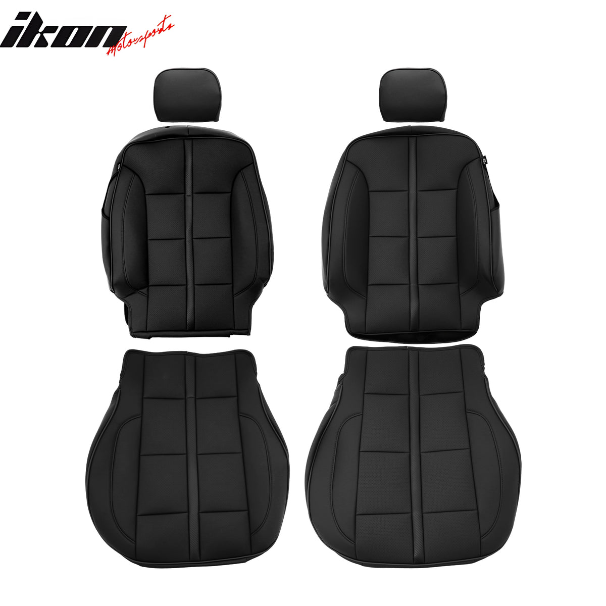Fits 14-18 Chevy Silverado GMC Sierra 1500 Front Row Seat Covers Protector Black
