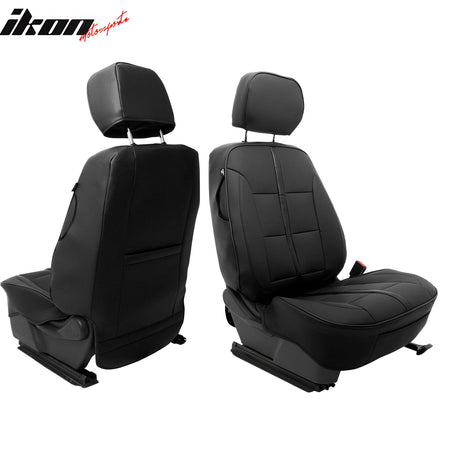 Fits 14-18 Chevy Silverado GMC Sierra 1500 Front Row Seat Covers Protector Black