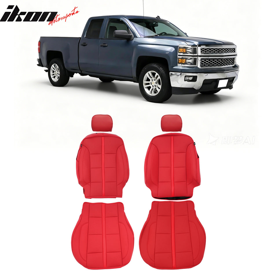 2014-2018 Chevy Silverado GMC Sierra 1500 Front Row Seat Covers Red