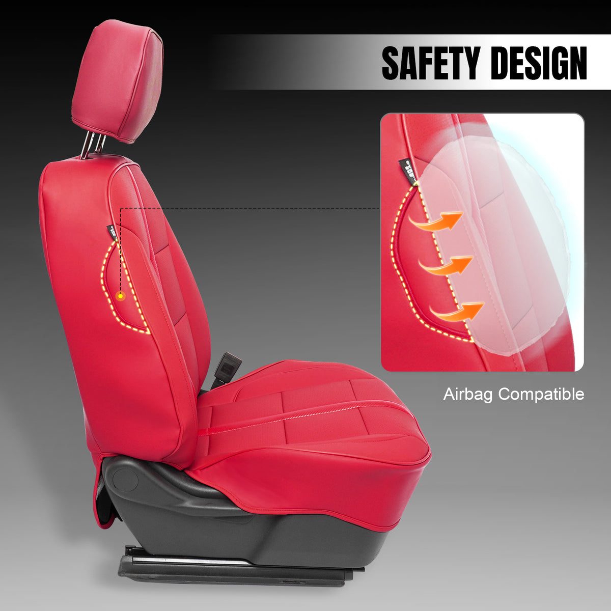 Fits 14-18 Chevy Silverado GMC Sierra 1500 Front Row Seat Covers Protector Red