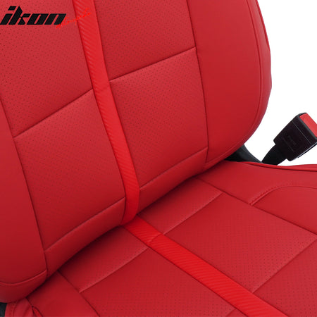 Fits 14-18 Chevy Silverado GMC Sierra 1500 Front Row Seat Covers Protector Red