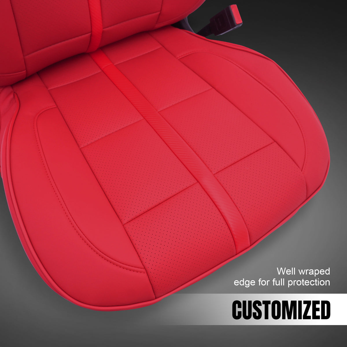 Fits 14-18 Chevy Silverado GMC Sierra 1500 Seat Covers Protector Full Set Red