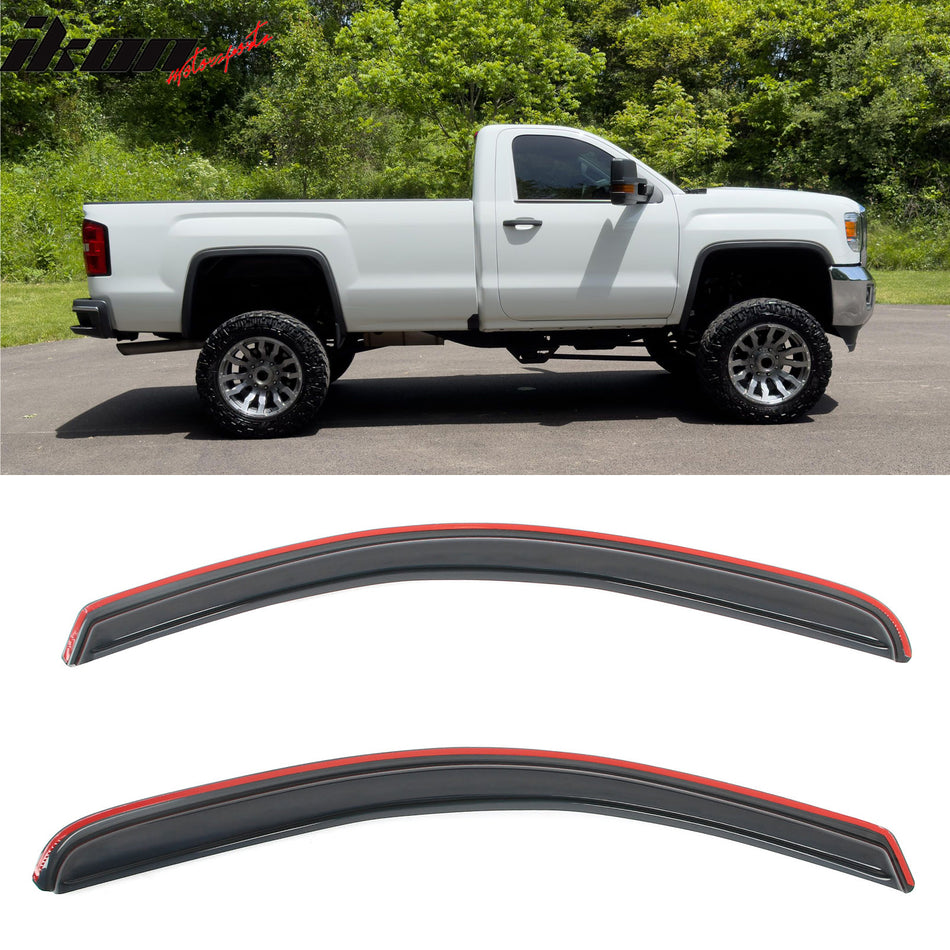 2014-2018 Chevy Silverado GMC Sierra 1500 Standard Cab Window Visors