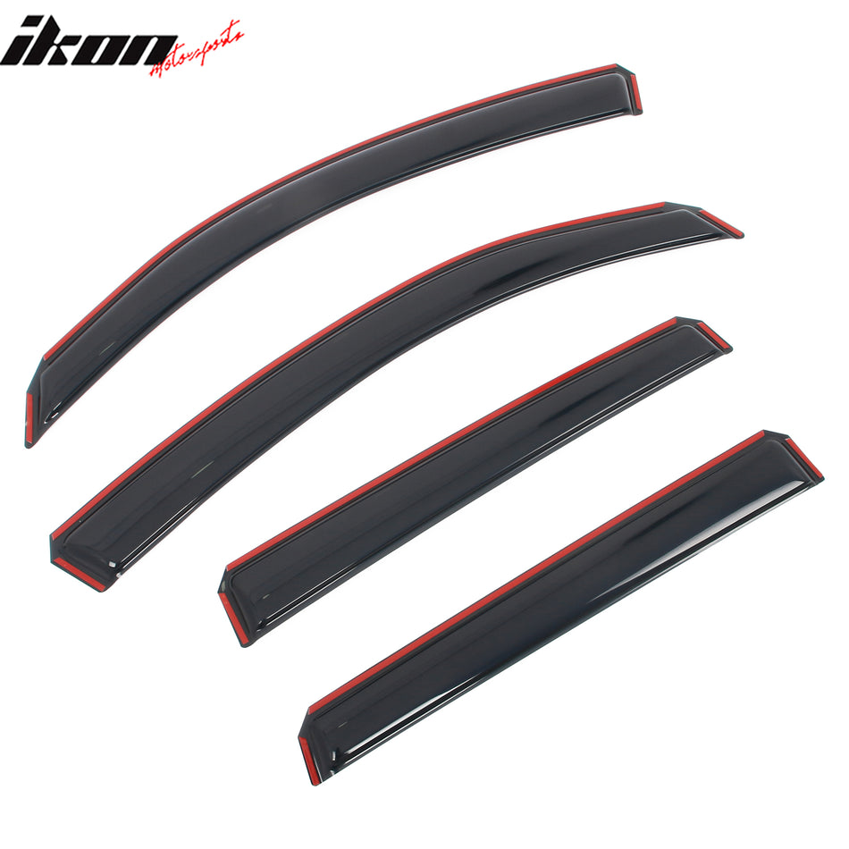 IKON MOTORSPORTS In Channel Window Visors Compatible with 2014-2018 Subaru Forester, Slim Style Acrylic Smoke Rain Guards, Side Window Wind Deflectors 4PCS