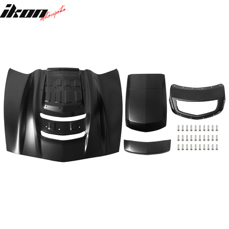 Fits 14-19 Chevy Corvette C7 ZR1 Style Cowl Vented Extractor Front Bumper Hood