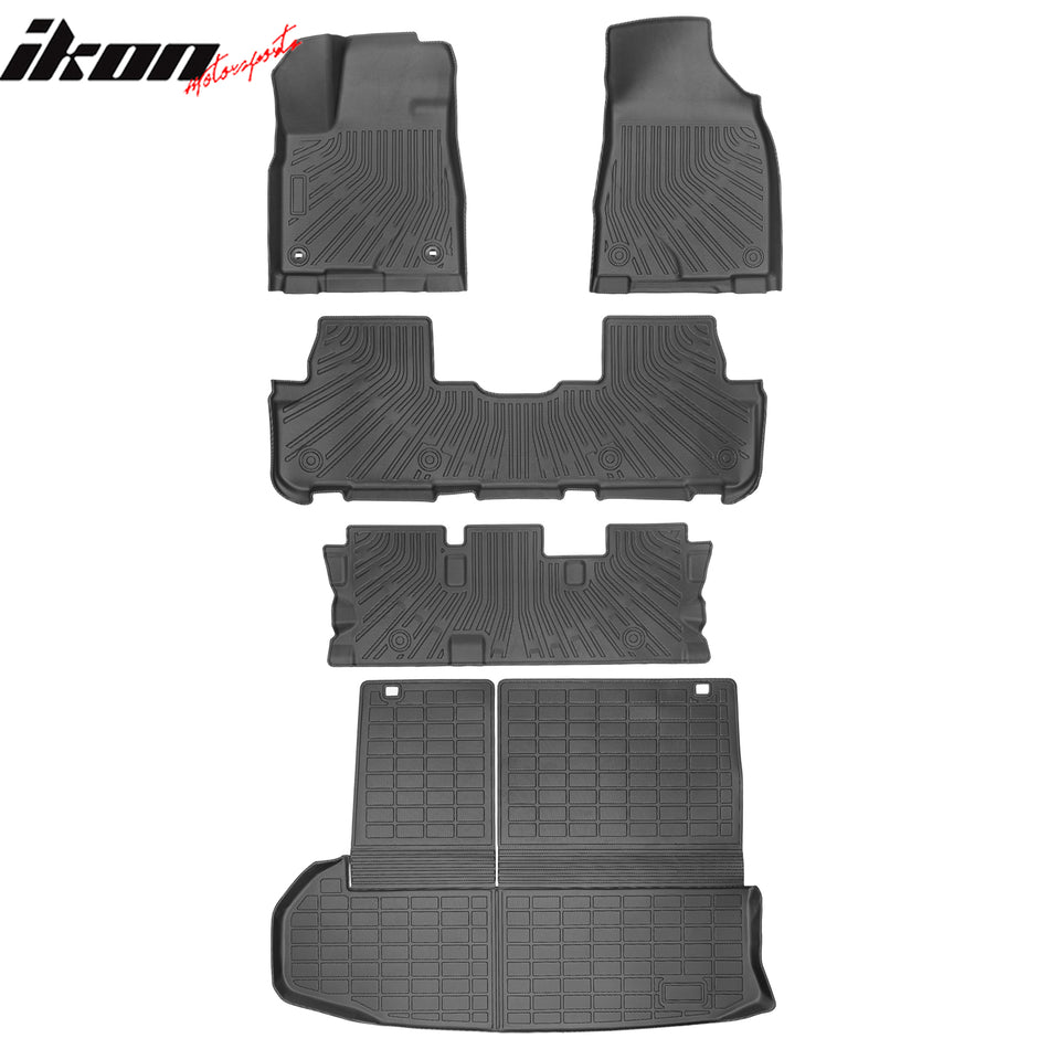 2014-2019 Toyota Highlander 7 Passenger TPE All Weather Floor Mats + Trunk Mats w/ Backrest Mat