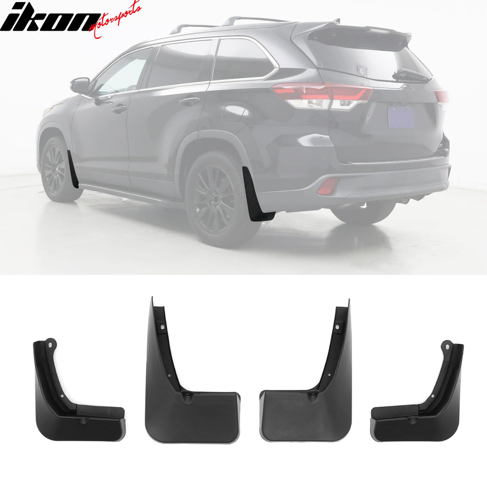 Front & Rear Mud Flaps Splash Guards for Toyota Highlander 2014-2019 PP