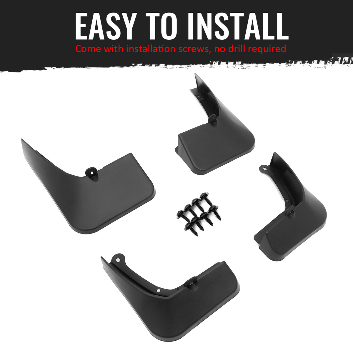 Fits 14-19 Toyota Highlander Front & Rear Mud Flaps Wheel Arch Splash Guards PP