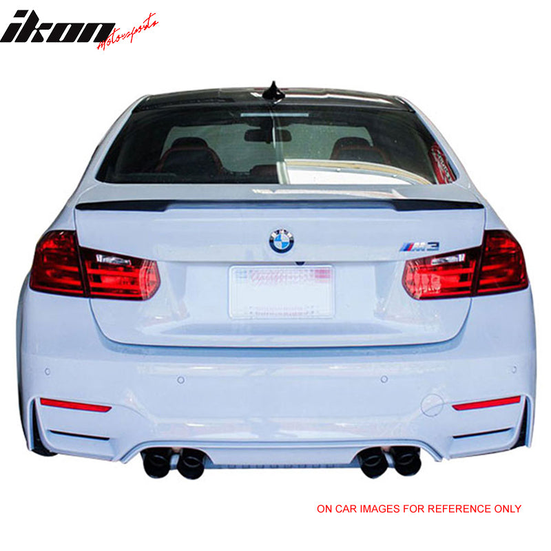 Pre-painted Trunk Spoiler Compatible With 2014-2019 BMW 3-Series M3, Performance Style ABS Painted # B39 Mineral Gray Rear Tail Lip Deck Boot Wing By IKON MOTORSPORTS, 2015 2016