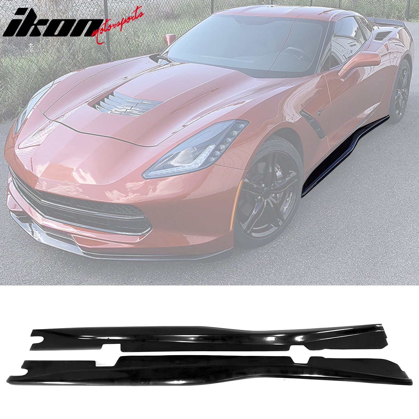 Fits 14-19 Chevy Corvette C7 Z07 Style Side Skirts Rocker Panel