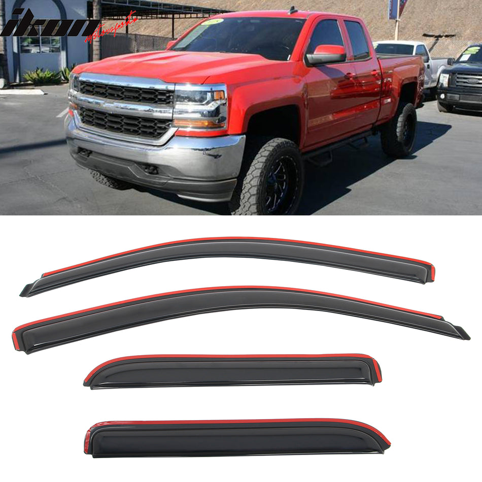 2014-2019 Chevy Silverado GMC Sierra 1500 Extended Cab Window Visors