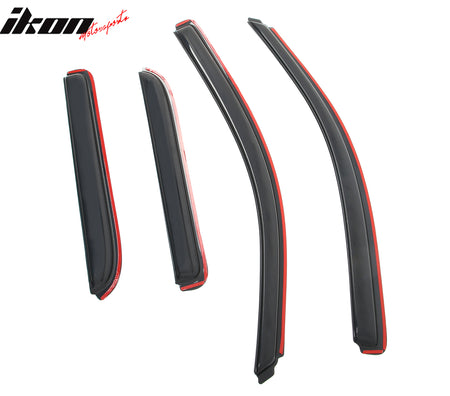 IKON MOTORSPORTS In Channel Window Visors Compatible with 14-18 Chevy Silverado GMC Sierra 1500 19 LD 15-19 2500 3500 HD Extended Cab, Acrylic Smoke/Tinted Rain Guards, Side Window Wind Deflectors 4PC