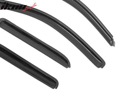 Fits 14-19 Silverado Sierra 1500 & LD 2500 Extended Cab Window Visors In-Channel