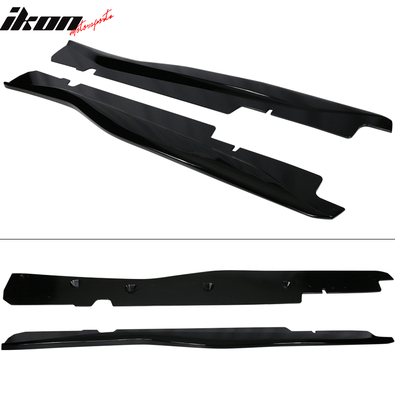 2014 - 2019 Chevy Corvette C7 Z06 Style Side Skirts ABS Gloss BlackIkon Motorsports