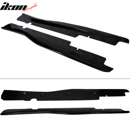 2014 - 2019 Chevy Corvette C7 Z06 Style Side Skirts ABS Gloss BlackIkon Motorsports
