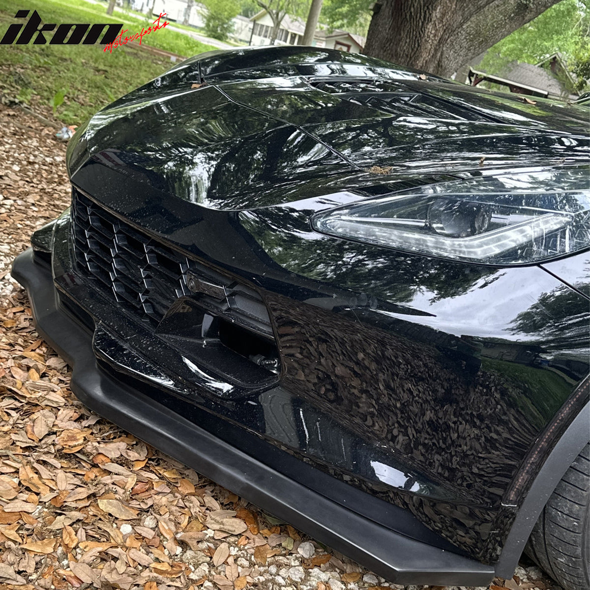 Fits 14-19 Chevrolet Corvette Front Bumper Lip Spoiler Splitter Kit Unpainted PU